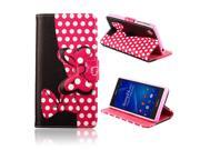 MOONCASE [Cute Rose Bowknot] High Quality PU Leather Case for Sony Xperia Z4 Wallet Pouch Flip Bracket TPU Cover