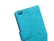 MOONCASE High Quality PU Leather Flip Wallet Card Slot Bracket Back Case Cover for Huawei Ascend P8 Blue