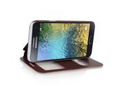 MOONCASE High Quality PU Leather Slim Flip Bracket Window Case Cover for Samsung Galaxy E7 Red