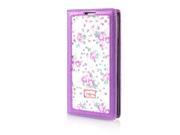 MOONCASE Flip Leather Case for Samasung Galaxy Note 3 N9000 Floral Bling Cover with Stand Function Purple