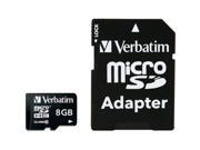 Verbatim 8GB Premium MicroSDHC Memory Card with Adapter Class 10