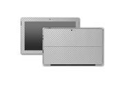 Silver Carbon Fiber Microsoft Surface Pro 3 Skin Stickers Decal Stickerboy Front Back Sides 2 complete side wraps Type Cover Keyboard Bottom