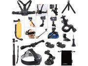 Luxebell 14 in 1 Accessories Bundle Kit for Sony Action Cam HDR AS15 AS20 AS30V AS100V AS200V HDR AZ1 Mini Sony FDR X1000V Helmet Mount Chest Mount Harness