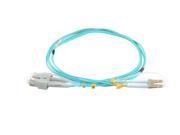 LC to SC 10 GiG Multimode Duplex 50 125 OM3 Fiber Cable 2mm PVC Aqua 16.4 ft 5 Meter