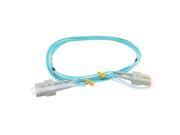 SC to SC 10 GiG Multimode Duplex 50 125 OM3 Fiber Cable 2mm PVC Aqua 6.56 ft 2 Meter