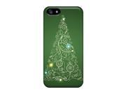 Excellent Iphone 5 5S SE Case Tpu Cover Back Skin Protector Green Christmas Tree Vector