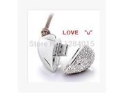 metal crystal love Heart USB Flash Drive precious stone pen drive special gift pendrive 8GB 16GB diamante memory stick