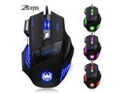 Zelotes T80 7200DPI 7 Buttons Computer Mouse Optical USB Wired Gaming Mouse Professional Game Mice for Laptops Desktops