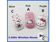2.4Ghz Ultra Thin Slim Women Wireless Optical Mouse Sem Fio Mini Pink Hello Kitty Mice Gaming Gamer Mause For Computer Desktop