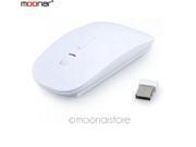 Ultra Slim 2.4 GHz Slim White Optical Wireless Mouse USB Receiver for Laptop Desktop 10M Working Distance SY0019A