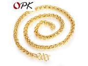 OPK Mans Chain Necklaces Luxury 18K Real Gold Plated Men Link Chain Jewelry Allergy Twisted Accessories KX629