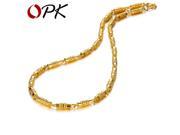 OPK JEWELLERY 18K Gold plated Bamboo Link chain Men Necklace Classice Style Factory Price width 5.33mm length 50cm 612