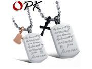 OPK Lover s Pendant Necklaces Fashion Stainless Steel Cross Heart Design Cubic Zirconia Women Men Jewelry GX821
