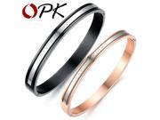 OPK Classic Stainless Steel Bracelet Bangle For Women And Man Fashion Black Rose Gold Plated Metal Charm Jewelry Accessory