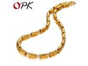 OPK JEWELLERY Personality Design 18K GP Bamboo Link chain Necklace Charming Men Acessories width 6.7mm length 50cm 613