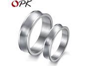 OPK Silver Stainless Steel Couple Wedding Engagement Ring Simple Retro Design Women Men Jewelry Band Set 357