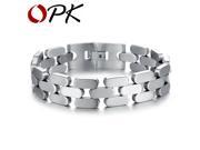 OPK Brand Vintage Link Chain Men Bracelet Cool Design Silver Color Stainless Steel 21CM Long Jewelry Bangle Accessories GS740