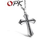 OPK Brand Classical Jesus Cross Design Necklaces Pendants For Men Fashion Vintage Stainless Steel Jewelry HOT Cheap Price