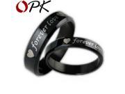 OPK JEWELRY Black Fashion Stainless Steel Women Men Ring Forever Love Heart couple ring Personality Cool Accessory 183