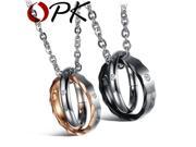 OPK Couple Pendant Necklace Classical Stainless Steel Cubic Zirconia Women Men Jewelry Gift I Will Always Be With You GX829