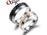 OPK 2pcs lot Couple Wedding Rings Romantic Roman Numerals Black Gold Plated Full Steel Women Men Jewelry 456