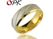 OPK Fashion Finger Rings Jewelry 316l Titanium Steel Gold Plated Rings Band For Cool Men Simple Retro Design
