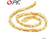 OPK JEWELLERY 18K Gold plated Pendant Link chain steel bamboo Gift For cool men 438