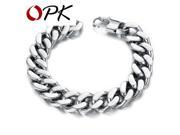 OPK Fashion 316L Stainless Steel 14mm Chunky Chain Bracelet For Men Casual Design Never Fade DM720