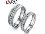 OPK Jewelry Lovers Wedding Ring Gift Romantic Stainless Steel Woman Man Finger Rings Cubic Zirconia For Women Men GJ359