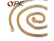 OPK Man Box Chain Necklaces Fashion Black Gold Plated Stainless Steel Vintage Men s Jewelry Gift Link Chain Cheap Price GL744H
