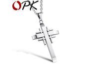 OPK Brand Personality Cross Pendant For Man Fashion 316L Stainless Steel Silver Black Gold Necklaces Vintage Men Jewelry GX941
