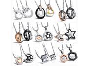 OPK Brand 20pcs lot Fashion Lover s Pendant Necklace Stainless Steel Top Quality Classical Women Men Crystal Jewelry Mixed Order