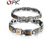 OPK Trendy Men Women s Magnetic Stone Bracelet Stainless Steel Energy Chain Bracelet Hot Health Care Jewelry n3141