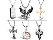OPK JEWELRY 10pcs lot Stainless Steel Pendant Necklaces Cool Men s Titanium Jewelry Necklaces Mixed Order