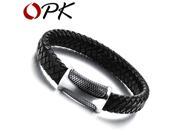 OPK Fashion Magnet Clasp Handmade Leather Weaved Man Bracelets Simple Design Punk Rock Men Jewelry For Cool Man Low Price