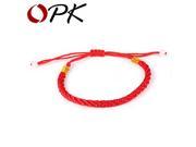 OPK Handmade Red Rope Chain Bracelets Fashion Trendy Adjustable Knitted Link Chain Women Men Jewelry HS002