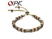 OPK Unisex Strand Bracelets Bangles For Women Men Adjustable Rope Clay Ceramic Beads Strand Bracelets For Unisex Jewelry BS003
