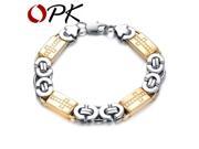 OPK Fashion Men Boys Chain Bracelet Stainless Steel Vintage Cross Design Byzantine Chain Bracelets Bangles Jewelry