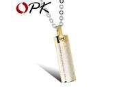 OPK Spanish Holy Bible Cross Pendant Classical Stainless Steel Link Chain Necklaces Religious Men Jewelry GX970
