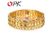 OPK Gold Plated Charm Man Bracelets Bangles Classical 16.5mm Width Chunky Link Chain Personality Men Jewelry DM401