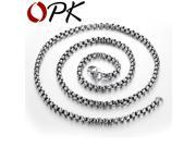 OPK Brand 316L Stainless Steel Necklace For Men Classical Fashion Silver Color 60cm Long Link Chain Jewelry Gift Cheap Price