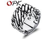 OPK 12MM Width Man Rings Personality Stainless Steel Big Surface Men s Jewelry Gift Punk Style Party Finger Bands GJ466