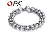 OPK MEN JEWELRY Box! All match Solid Stainless Steel Thick Chunky Chain Bracelet Top Grade Fashion Men Jewelry 712