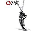 OPK Brand Fashion 2015 Dragon Design Cool Man Pendants Punk Rock Stainless Steel Personality Men Jewelry Necklaces 943