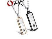 OPK Lovers Star Pendants Necklaces Classical Black Gold Plated Stainless Steel Cubic Zirconia Women Men Jewelry Gift 961