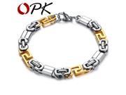 OPK Punk Stainless Steel Bracelets Gold Silver Plated Tone Biker Bicycle Motorcycle Men Jewelry Chain Bangles Vintage Charms 721