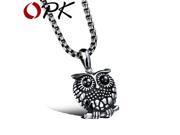OPK Cute Owl Design Pendants For Man Fashion Stainless Steel with Glass Vintage Men Jewelry Charm Accessories GX1043