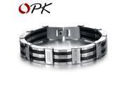 OPK High Quality Men Bracelet Personality Stainless Steel Silicone Bracelets Men Jewelry Accessories For Best Friend Wristband