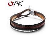 OPK Genuine Leather Mans Wrap Bracelets Casual Sporty Bronze Alloy Anchor Design Mens Jewelry PH909
