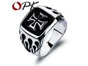 OPK 16mm Big Surface Man Party Ring Classical Cross Design Stainless Steel Men s Jewelry Bands Best Gift GJ469